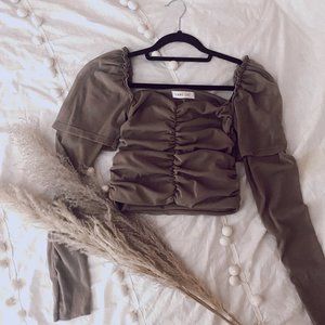 Mauve Puff Long Sleeve - with ruching